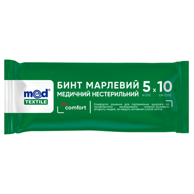 Бинт марлевый нестерильный Медтекстиль медицинский 5 м х 10 см