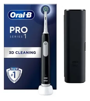 Електрична зубна щітка + футляр Oral-B Pro 1 Black чорна, 1 штука