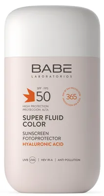 Сонцезахисний супер флюїд Babe Laboratorios SPF 50 ВВ з тонуючим ефектом для всіх типів шкіри, 50 мл