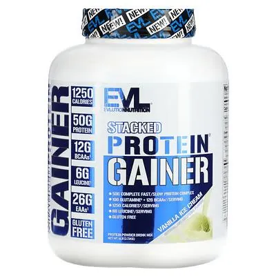 Гейнер EVLution Nutrition Stacked Protein Gainer ванільне морозиво, 2,72 кг