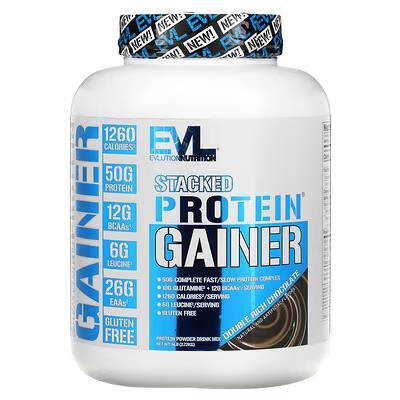 Гейнер EVLution Nutrition Stacked Protein подвійний шоколад, 2,72 кг