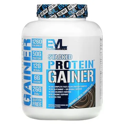 Гейнер EVLution Nutrition Stacked Protein Gainer подвійний шоколад, 2,72 кг