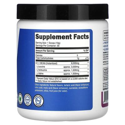 Аминокислоты Nutricost BCAA виноград, 300 г