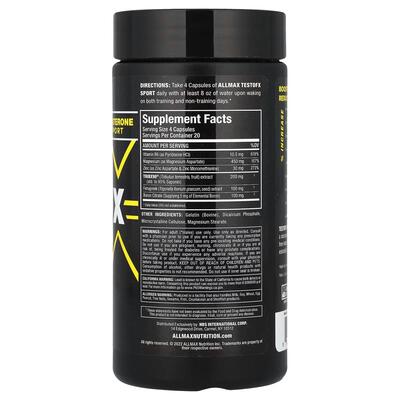 Тестостероновий бустер AllMax Nutrition TestoFX Sport, 80 капсул