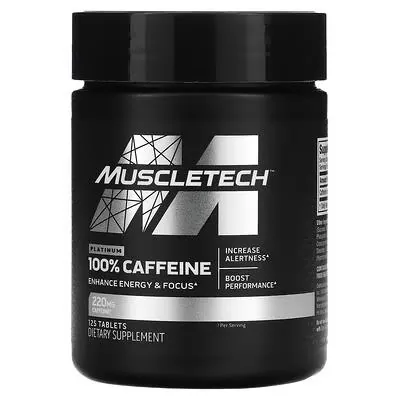 Кофеїн Muscletech Platinum 100% Caffeine 220 мг, 125 таблеток