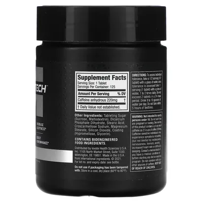 Кофеїн Muscletech Platinum 100% Caffeine 220 мг, 125 таблеток
