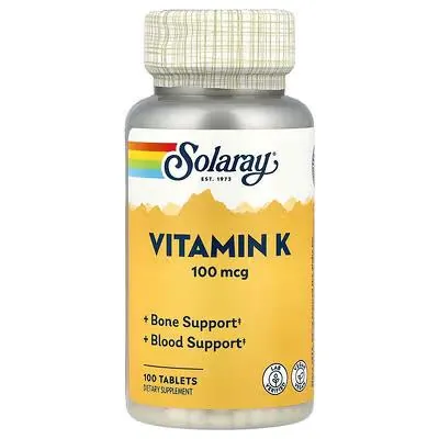 Вітамін К Solaray Vitamin K 100 мкг, 100 таблеток