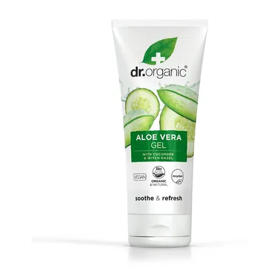 Гель для тіла Dr. Organic з алое вера та екстрактом огірка заспокійливий та освіжаючий, 200 мл