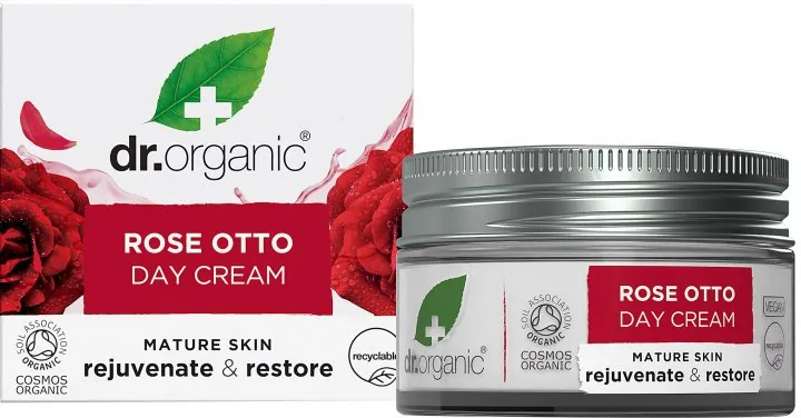 Крем для обличчя Dr.Organic Rose Otto денний для омолодження та відновлення шкіри з олією троянди Отто, 50 мл