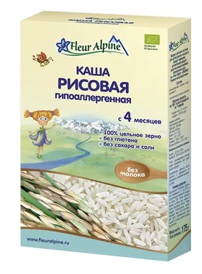 Каша безмолочна Fleur Alpine Рисова гіпоалергенна для дітей з 4 місяців, 175 г