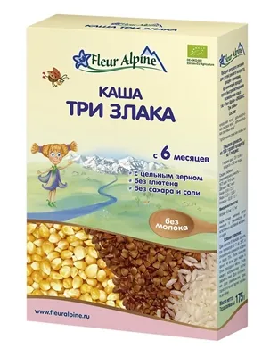 Каша безмолочна Fleur Alpine Три злака для дітей з 6 місяців, 175 г