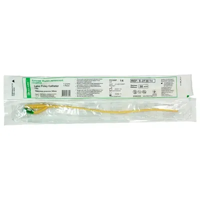 Катетер урологічний Medicare Latex Foley Catheter 2-Way тип Фолея латексний 14 Fr, 2-ходовий, 1 штука