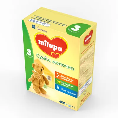 Суміш суха молочна Milupa 3 для дітей від 12 місяців, 600 г