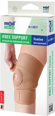 Бандаж на колінний суглоб Медтекстиль 6037 фіксуючий, розмір L / XL люкс