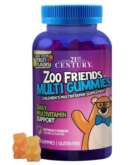 Мультивітаміни для дітей 21st Century Zoo Friends Multi Gummies, 60 жувальних пастилок