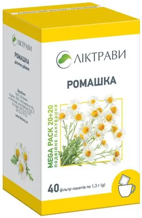 Ромашка фіточай по 1.3 г №40 (20+20) у філ.-пакетах.