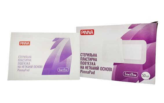 Повязка пластырная PinnaPad 5 см х 9 см на нетканой основе стерильная, 50 штук