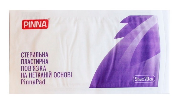 Повязка пластырная PinnaPad 9 см х 20 см на нетканой основе, стерильная