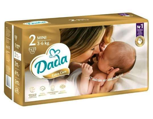 Подгузники Dada Extra Care Mini детские, размер 2, 3-6 кг, 43 шт