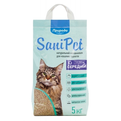 Наполнитель для кошачих туалетов Природа PR240781 Sani Pet Бентонитовый средний, 5 кг