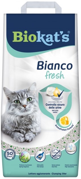 Наполнитель для кошачьего туалета Biokat's Bianco Fresh Бентонитовый комкующий, 5 кг