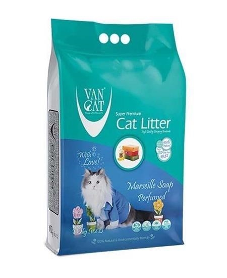 Наполнитель для кошачьего туалета VanCat Super Premium Quality Marseille Soap бентонитовый комкующий, 5 кг