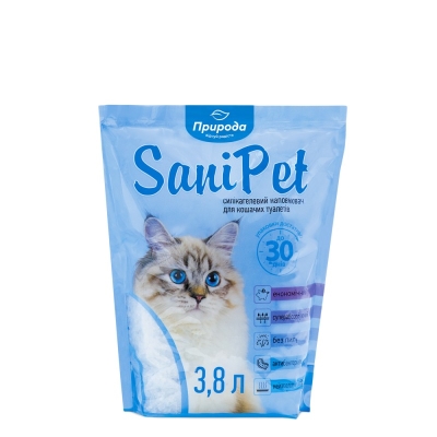 Наполнитель для кошачьего туалета Природа PR240266 Sani Pet силикагелевый, 3,8 л