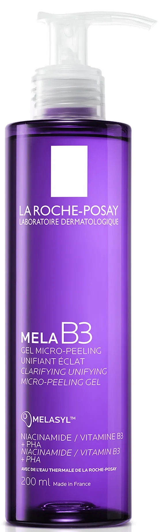 Гель-мікропілінг для вмивання La Roche-Posay Mela B3 очищуючий для вирівнювання тону та надання сяяння шкірі, 200 мл