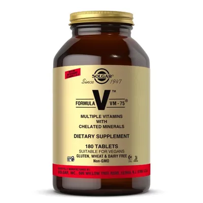 Мультивітаміни і хелатні форми мінералів Solgar Formula VM-75 таблетки №180