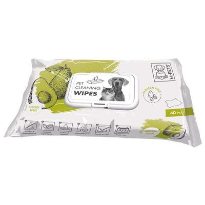 Серветки вологі M-Pets Pet Cleaning Wipes Avocado очищаючі для собак, котів і гризунів, 40 штук