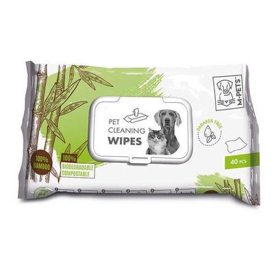 Серветки вологі M-Pets Pet Cleaning Wipes Bamboo очищаючі для собак, котів і гризунів, 40 штук