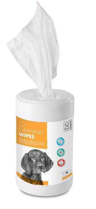 Серветки вологі M-Pets Pet Cleaning Wipes для підтримки чистоти вух, носа, очей у собак і котів, 80 штук
