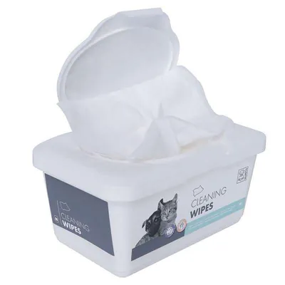 Серветки вологі M-Pets Pet Cleaning Wipes для шкіри та шерсті собак і котів будь-якого віку різних порід, 80 штук