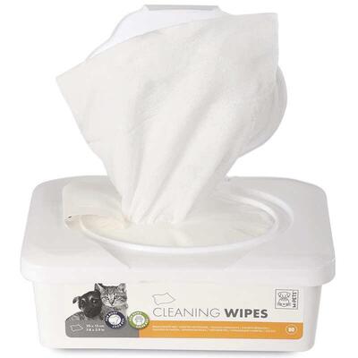 Салфетки влажные M-Pets Pet Cleaning Wipes для кожи и шерсти собак и кошек любого возраста разных пород, 80 штук