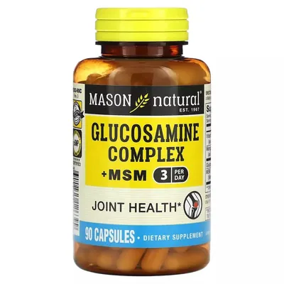 Комплекс глюкозаміну з МСМ Mason Natural Glucosamine Complex + MSM, 90 капсул