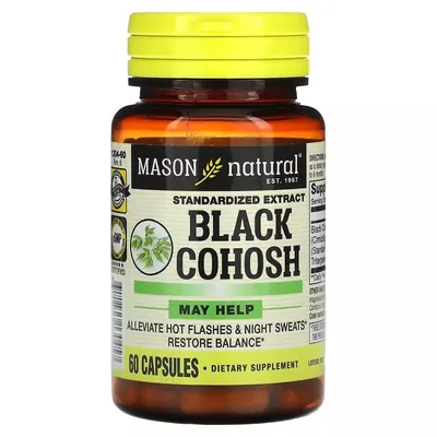 Клопогон Mason Natural Black Cohosh Standardized Extract, 60 капсул