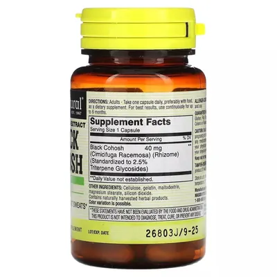 Клопогон Mason Natural Black Cohosh Standardized Extract, 60 капсул