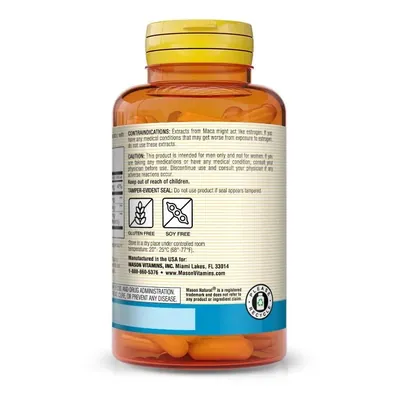 Підтримка чоловічої сили з L-аргініном та макою Mason Natural Vein Erect with L-Arginine & Maca, 80 капсул