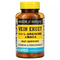 Підтримка чоловічої сили з L-аргініном та макою Mason Natural Vein Erect with L-Arginine & Maca, 80 капсул