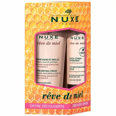 Набір Nuxe Reve de Miel Set Медова Мрія (зволожуючий стік для губ 4 г + крем для рук та нігтів 30 мл)