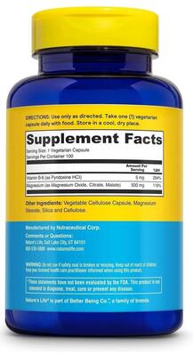Магний Nature's Life Magnesium 500 мг, 100 капсул