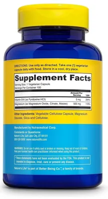 Магній Nature's Life Magnesium 500 мг, 100 капсул
