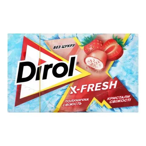 Жувальна гумка Dirol X-Fresh без цукру полунична свіжість, 18 г