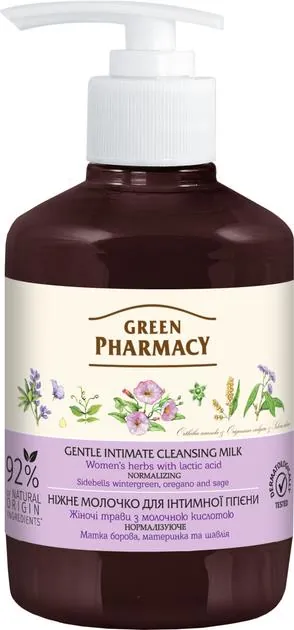 Молочко ніжне для інтимної гігієни Green Pharmacy Жіночі трави нормалізуюче, 370 мл