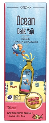 Рыбий жир для детей Orzax Ocean Fish Oil со вкусом тутти-фрутти сироп по 150 мл во флак.