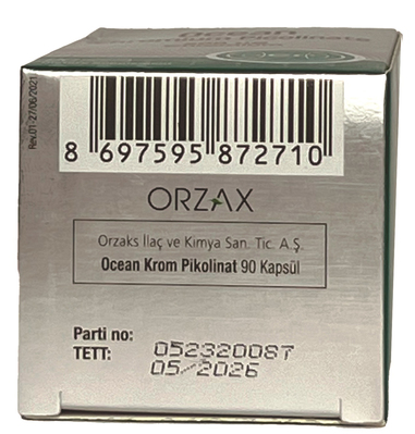 Хром піколінат Orzax Ocean Chromium Picolinate 200 мкг, 90 капсул