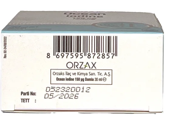 Йод Orzax Ocean Iodine 150 мкг краплі по 30 мл у флак.