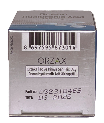 Гиалуроновая кислота Orzax Ocean Hyaluronic Acid 150 мг, 30 капсул