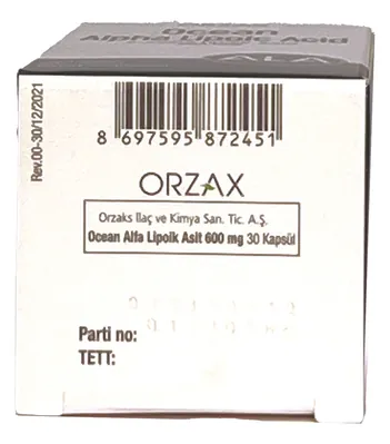 Альфа-ліпоєва кислота Orzax Ocean Alpha Lipoic Acid 600 мг, 30 капсул