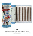 Лакомство для собак Mediterranean Natural Serrano sticks палочки с лососем и тунцем, 16 штук